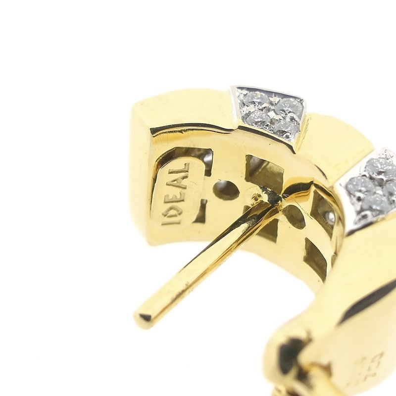 Image 7 of Gold stud earrings set with diamonds; 0.70 ct.