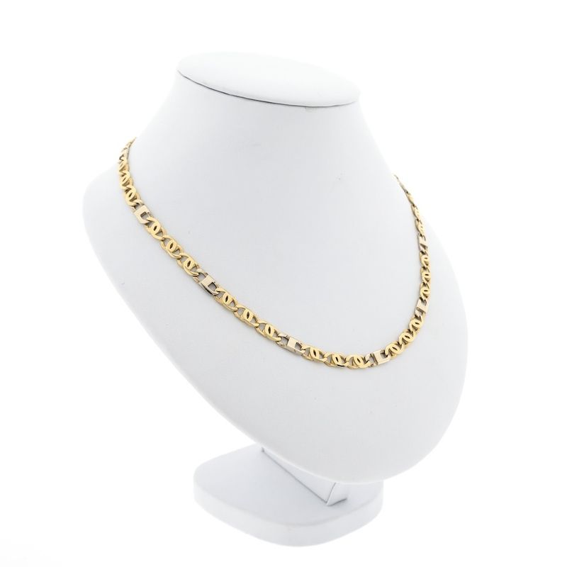 Image 3 of Two-tone gold navy link necklace