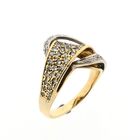 Afbeelding 1 van Bicolor gouden ring met diamanten; 0,26 ct.