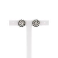 Victorian gold and silver stud earrings with diamonds; Approx. 0.40 ct.