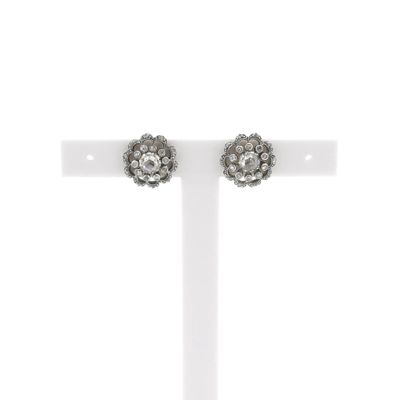 Victorian gold and silver stud earrings with diamonds; Approx. 0.40 ct. Image 1 of Victorian gold and silver stud earrings with diamonds; Approx. 0.40 ct.