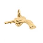 Image 6 of 18 carat gold pendant of a revolver.