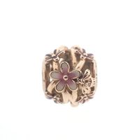 Pandora Moments openwork charm; Rose gold plated; Pink Daisies