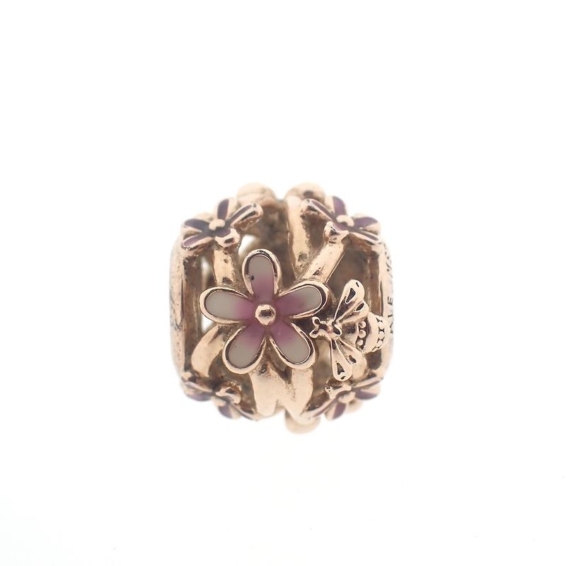 Image 1 of Pandora Moments openwork charm; Rose gold plated; Pink Daisies