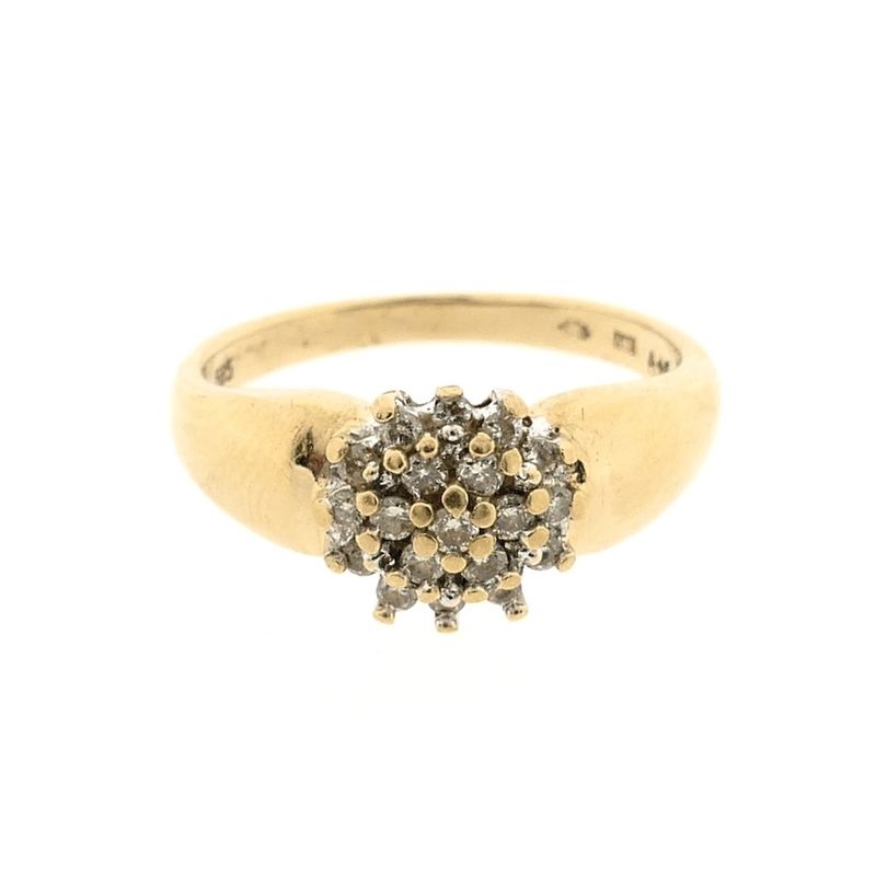 Image 7 of Gold ring pavé set with diamonds | 0.095 ct.