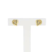 Gold heart stud earrings