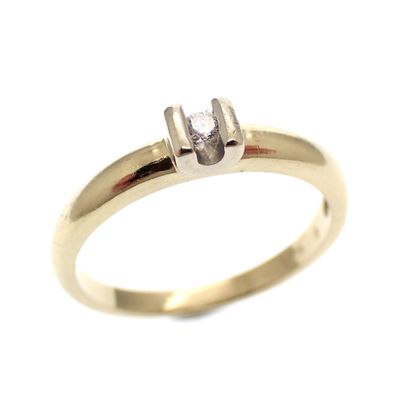 Gold solitaire ring with diamond; 0.05 ct. Image 1 of Gold solitaire ring with diamond; 0.05 ct.