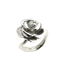 Silver ring with rose