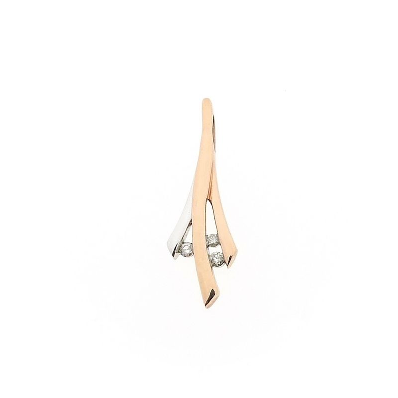 Image 1 of Two-tone gold pendant with diamond | 0.085 ct.