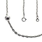 Image 1 of Long silver anchor link necklace with beads