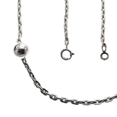 Image 1 of Long silver anchor link necklace with beads