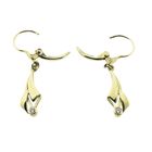 Image 7 of Gold long earrings with diamond | 0.06 ct.