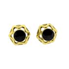 Image 8 of Vintage gold stud earrings with garnet
