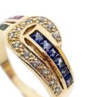 Image 5 of 18K gold ring with zirconia and a mix of gemstones