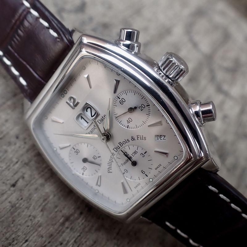 Image 4 of DuBois & Fils 'Grande Date'; Limited 18k white gold men's watch with chronograph