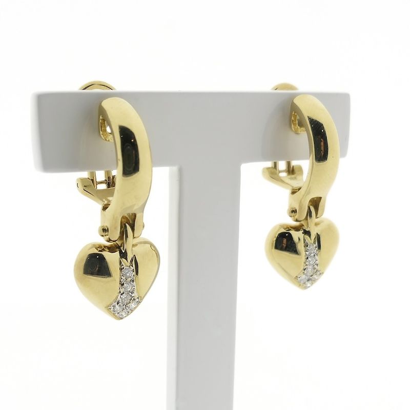 Image 3 of Gold earrings with diamond; 0.24 ct.