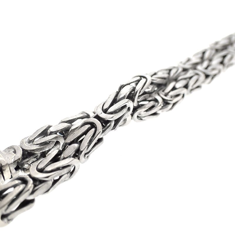 Image 3 of 18-karat white gold king's chain; Byzantine link | 103 cm