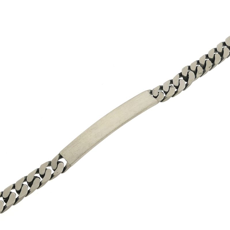 Image 9 of Silver robust gourmet link bracelet with engraving plate | 20 cm