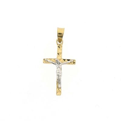 Image 1 of Two-tone gold pendant of a cross with corpus