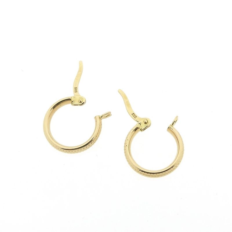 Image 6 of Gold textured earrings | Ø 13.5 mm