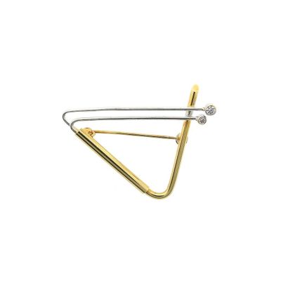 Image 1 of Two-tone gold dynamic brooch with zirconia