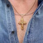 Image 3 of Gold Victorian pendant of a cross with pearls