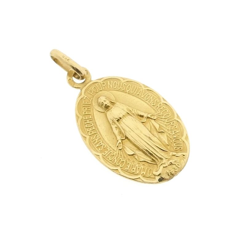 Image 8 of 18 kt Vintage gold religious pendant of Mary