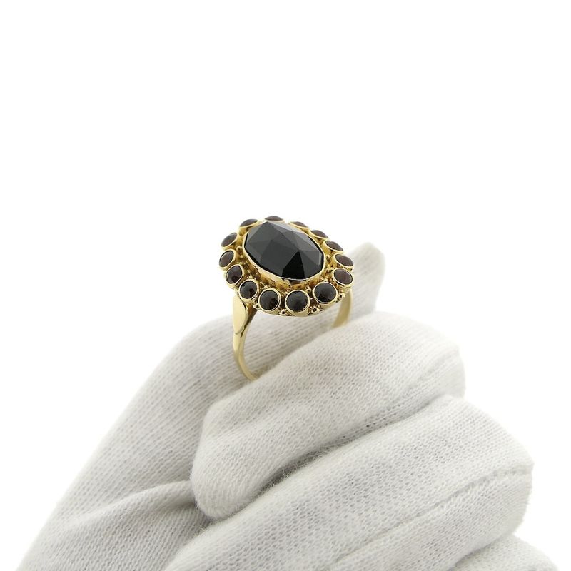 Image 7 of Gold entourage ring with garnet stones | Vintage