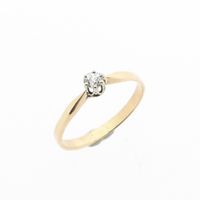 Rose gold solitaire ring with diamond; 0.05 ct.
