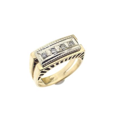 Image 1 of 18K Two-tone gold ring with 0.16 ct diamond
