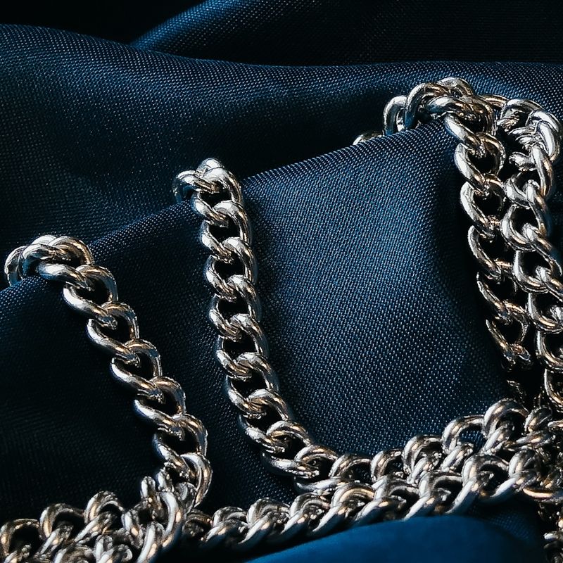 Image 2 of Silver gourmet link chain.
