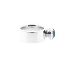Image 5 of Silver wide ladies ring with blue zirconia