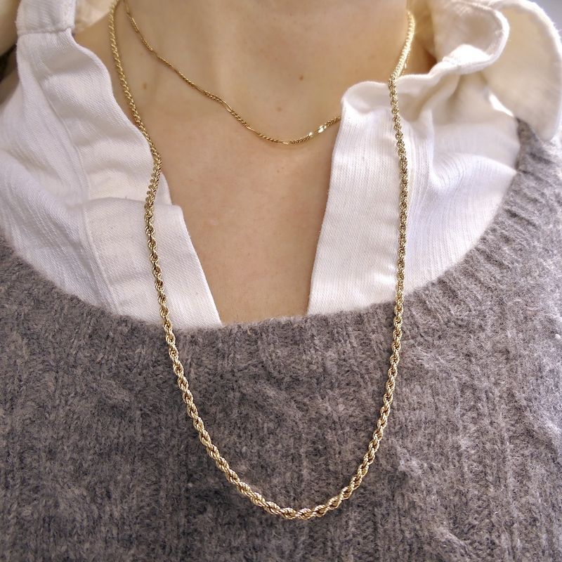 Image 4 of Golden twisted link chain.