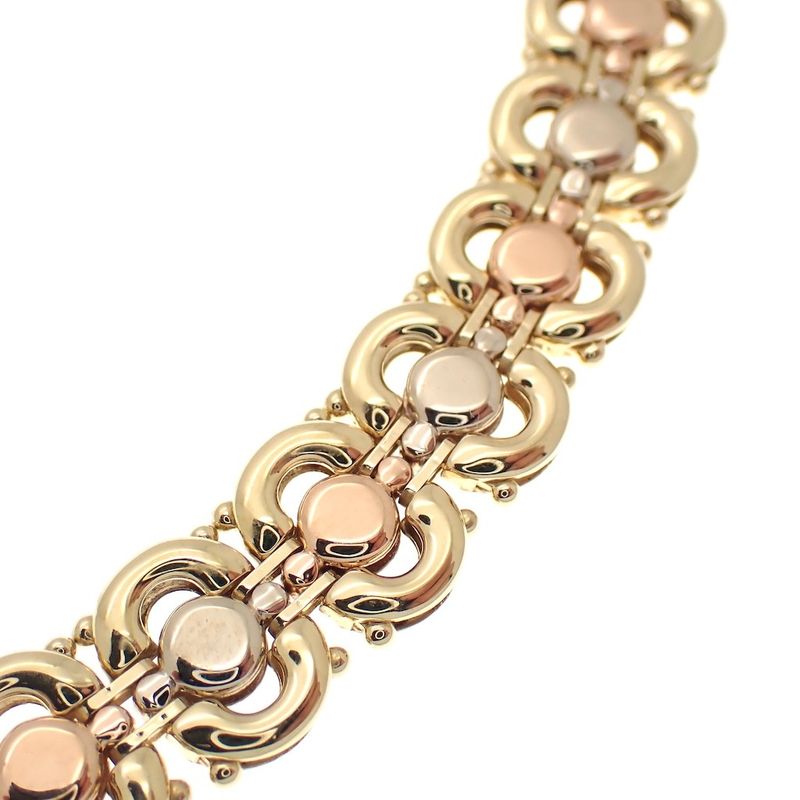 Image 2 of Tricolor gold fantasy link necklace | 45 cm