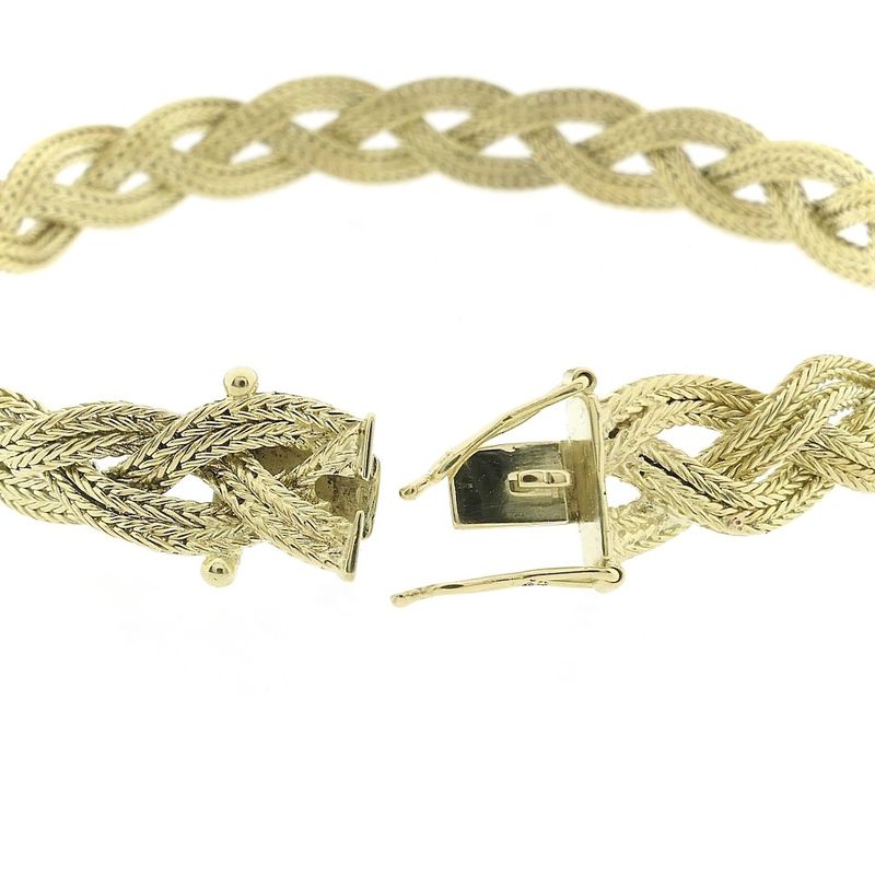 Image 4 of Gold braided foxtail link bracelet | 18.5 cm