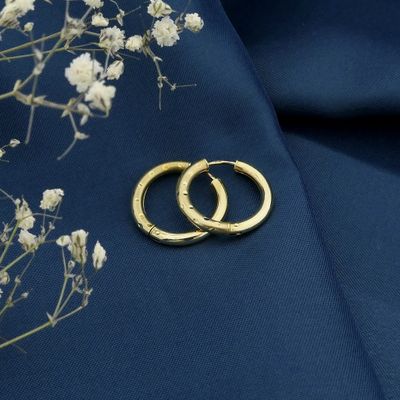 Image 2 of Gold matte earrings | Ø 20 mm