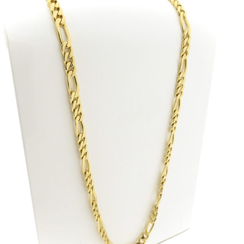 Image 3 of Long gold Figaro link chain