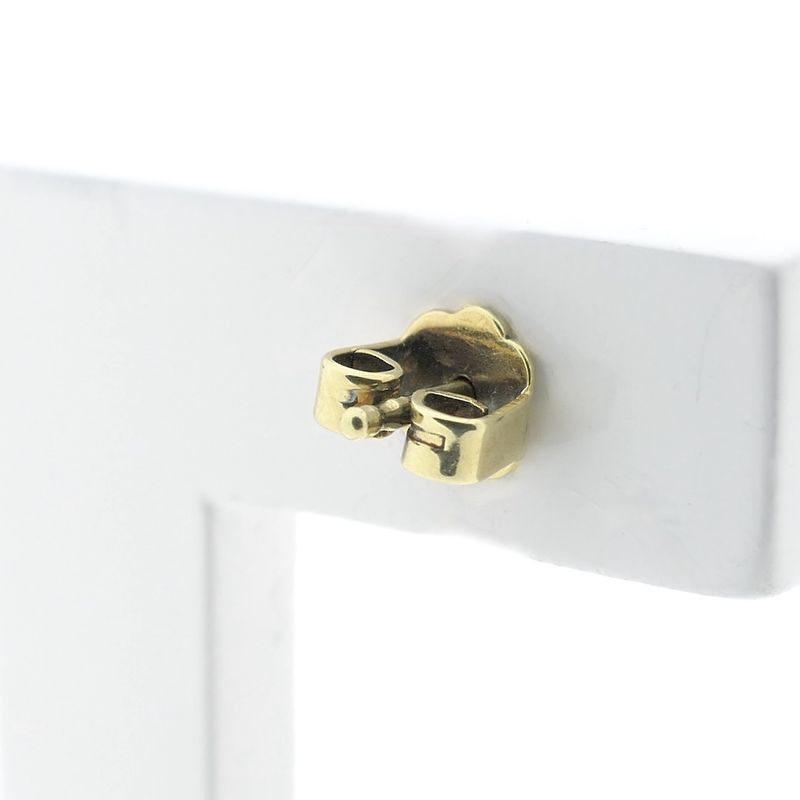 Image 4 of Vintage gold floral stud earrings with diamond; 0.04 ct.