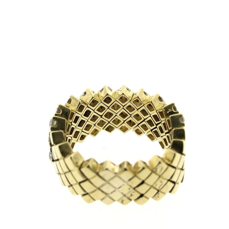 Image 4 of Gold link ring with diamonds
