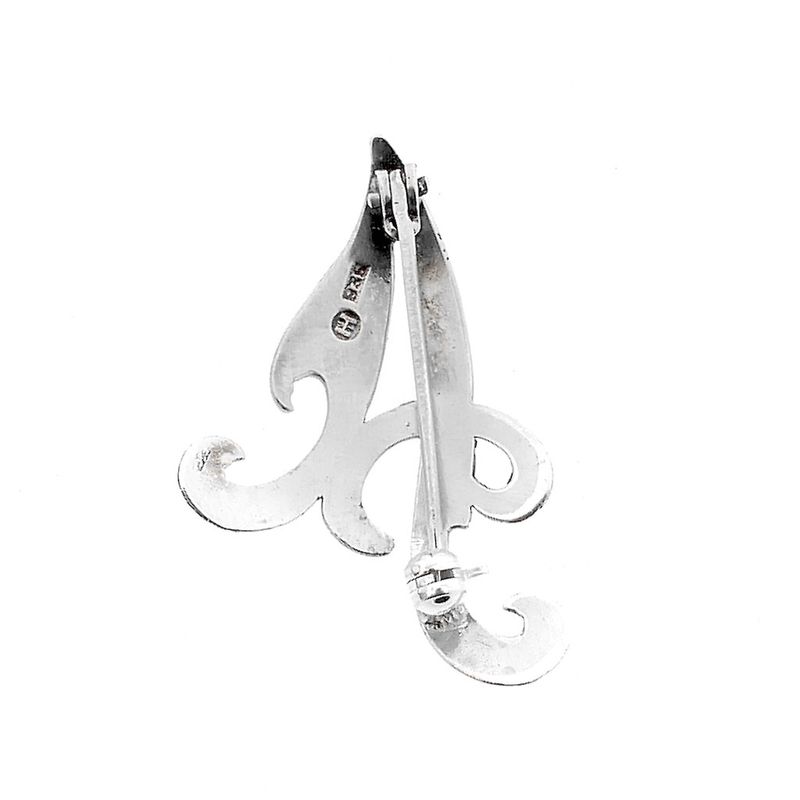 Image 3 of Silver letter brooch; letter A