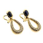 Image 4 of Gold clip-on earrings with sapphires and diamonds; Approx. 1.00 ct.