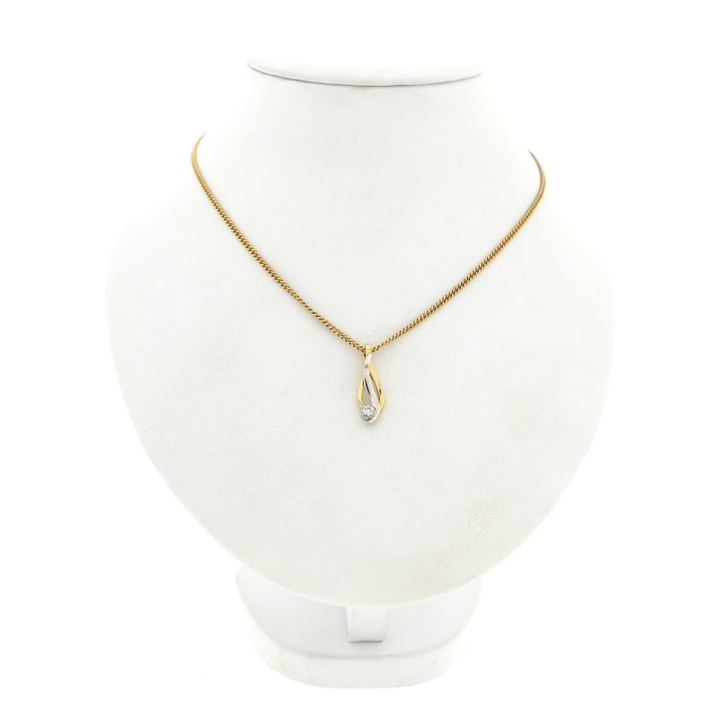 Image 3 of Bicolor gold pendant with zirconia