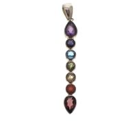 Silver pendant with rainbow zirconia