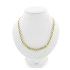 Image 1 of Gold Bismarck link necklace with diamonds; 0.15 ct.