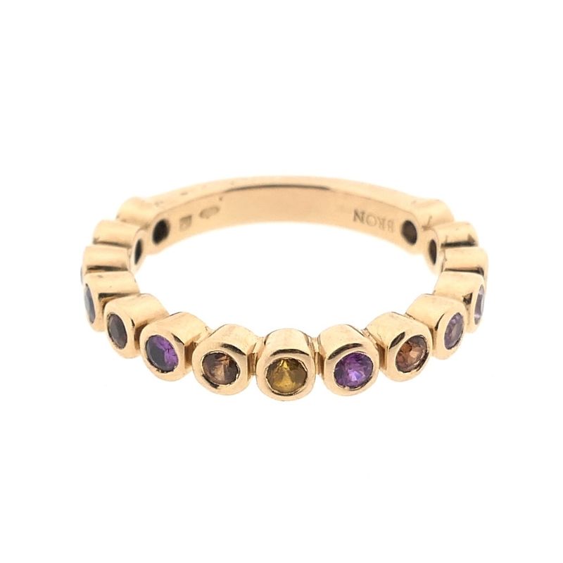 Image 4 of 18K rose gold ring with a mix of sapphires | Source