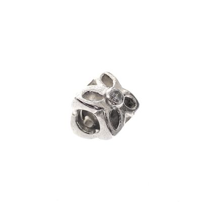 Image 1 of Pandora charm; Silver; Zirconia Flower