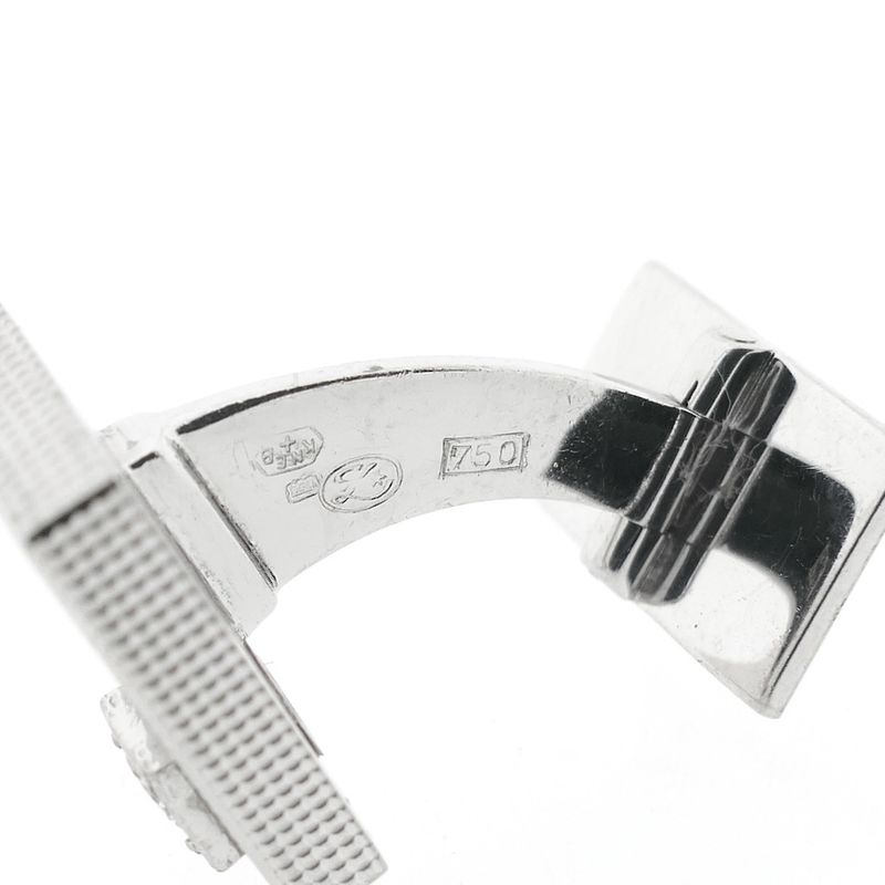 Image 5 of White gold cufflinks with diamond; 0.16 ct.