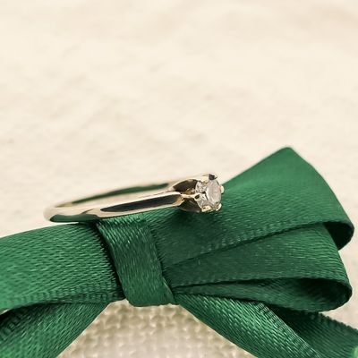 Image 2 of White gold solitaire ring with diamond | 0.25 ct.