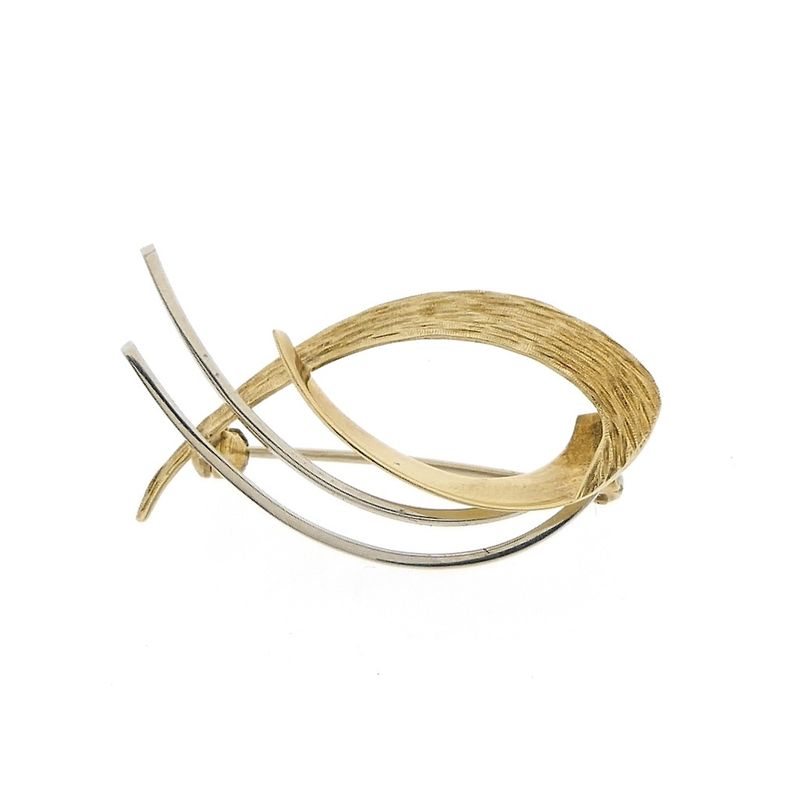 Image 1 of Vintage two-tone gold brooch