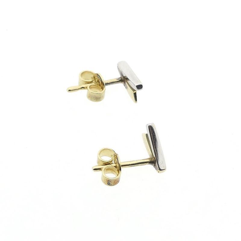 Image 10 of Two-tone gold stud earrings